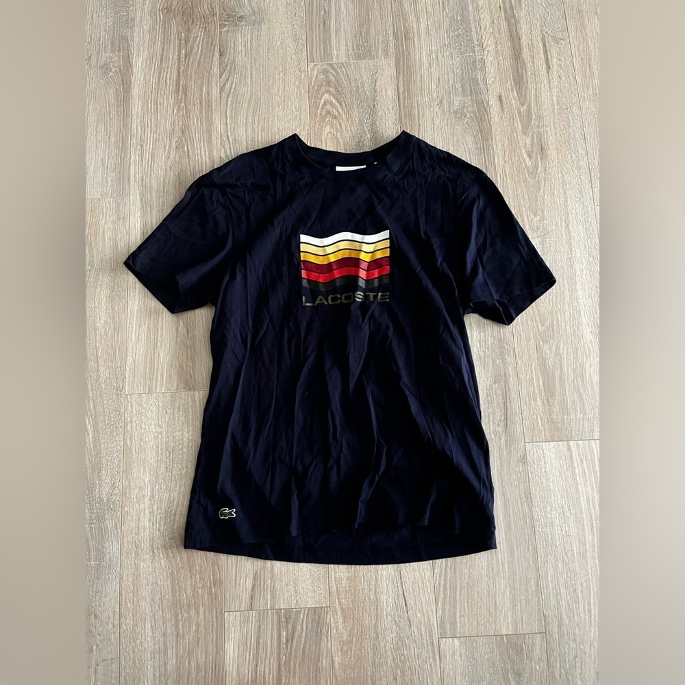 Lacoste Men's Navy Short Sleeve Graphic T-Shirt - Size Medium - Picture 2 of 10